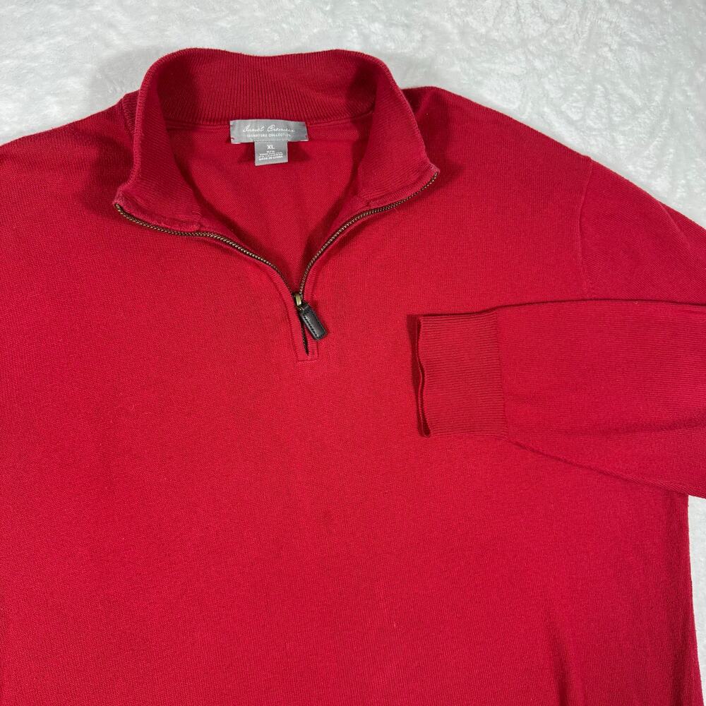 Daniel Cremieux Signature‎ Collection Cashmere Men's XL Quarter Zip Pullover Red
